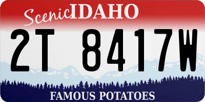 ID license plate 2T8417W