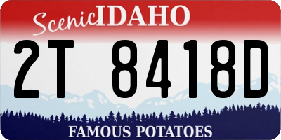 ID license plate 2T8418D
