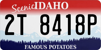 ID license plate 2T8418P