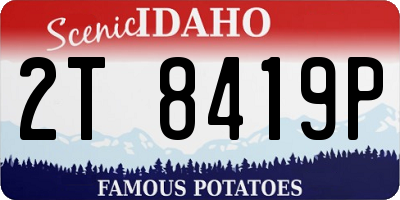 ID license plate 2T8419P