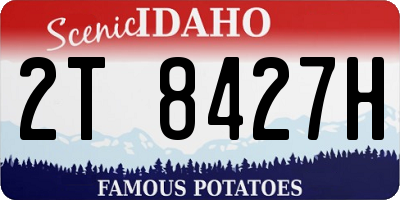 ID license plate 2T8427H