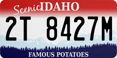 ID license plate 2T8427M
