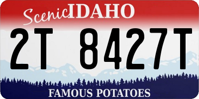 ID license plate 2T8427T