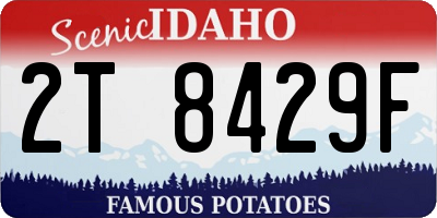 ID license plate 2T8429F