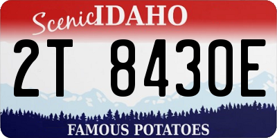 ID license plate 2T8430E