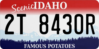 ID license plate 2T8430R