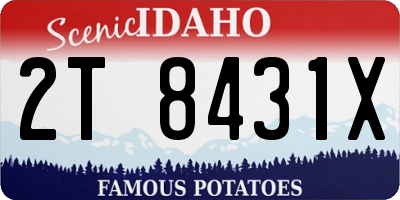 ID license plate 2T8431X
