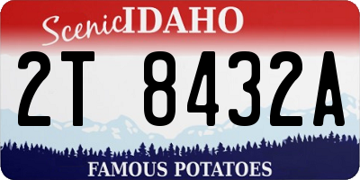 ID license plate 2T8432A