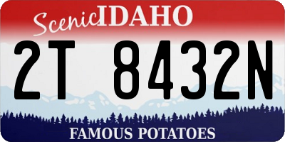 ID license plate 2T8432N