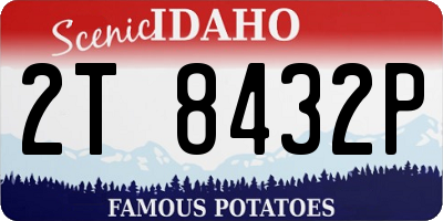 ID license plate 2T8432P