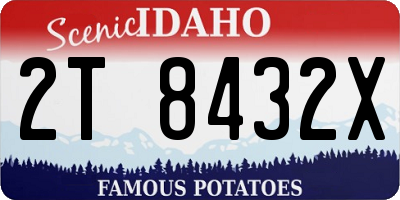 ID license plate 2T8432X