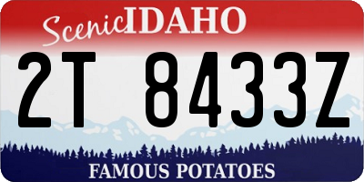 ID license plate 2T8433Z