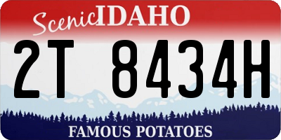 ID license plate 2T8434H