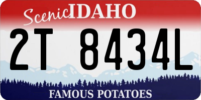 ID license plate 2T8434L