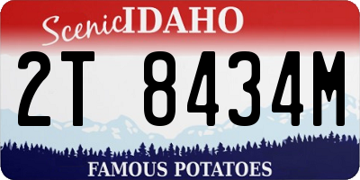 ID license plate 2T8434M