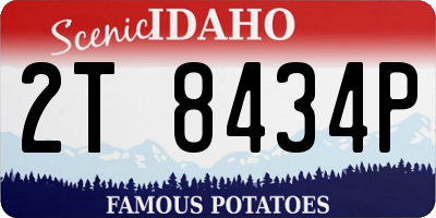 ID license plate 2T8434P