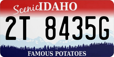 ID license plate 2T8435G