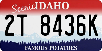 ID license plate 2T8436K