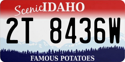 ID license plate 2T8436W