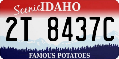 ID license plate 2T8437C