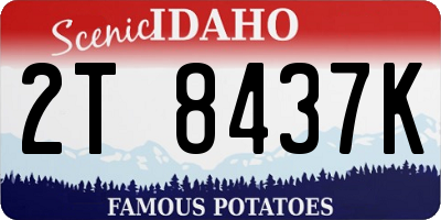 ID license plate 2T8437K