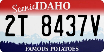 ID license plate 2T8437V