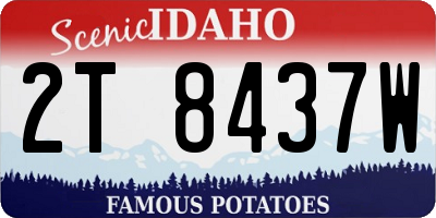 ID license plate 2T8437W