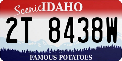 ID license plate 2T8438W