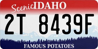 ID license plate 2T8439F