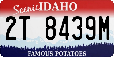 ID license plate 2T8439M