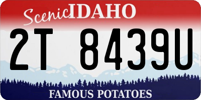 ID license plate 2T8439U