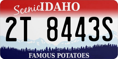ID license plate 2T8443S