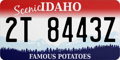 ID license plate 2T8443Z