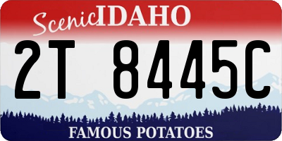ID license plate 2T8445C