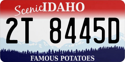 ID license plate 2T8445D