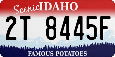 ID license plate 2T8445F