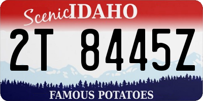 ID license plate 2T8445Z