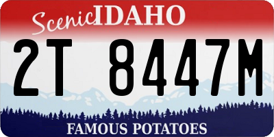 ID license plate 2T8447M