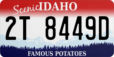 ID license plate 2T8449D