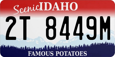 ID license plate 2T8449M