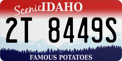 ID license plate 2T8449S