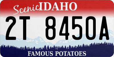 ID license plate 2T8450A