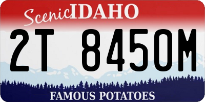 ID license plate 2T8450M