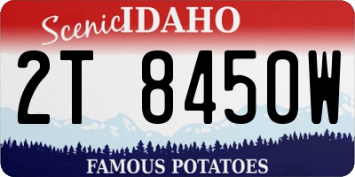ID license plate 2T8450W