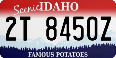 ID license plate 2T8450Z