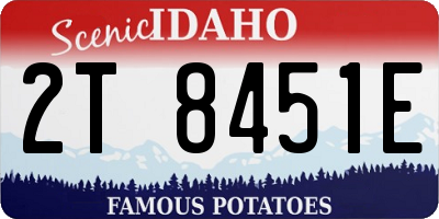 ID license plate 2T8451E