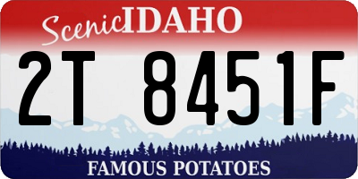 ID license plate 2T8451F