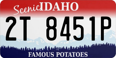ID license plate 2T8451P