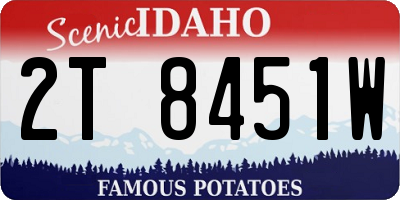 ID license plate 2T8451W