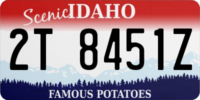 ID license plate 2T8451Z